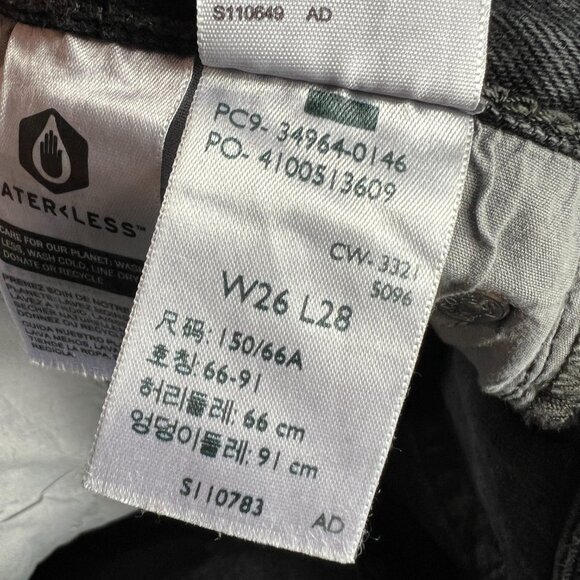 Levi's Jeans Women's 27x27* Big E Wedgie Straight Black Distressed Denim Tag 26 - Picture 8 of 16